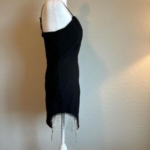 Black mini dress with rhinestones‎ size XL